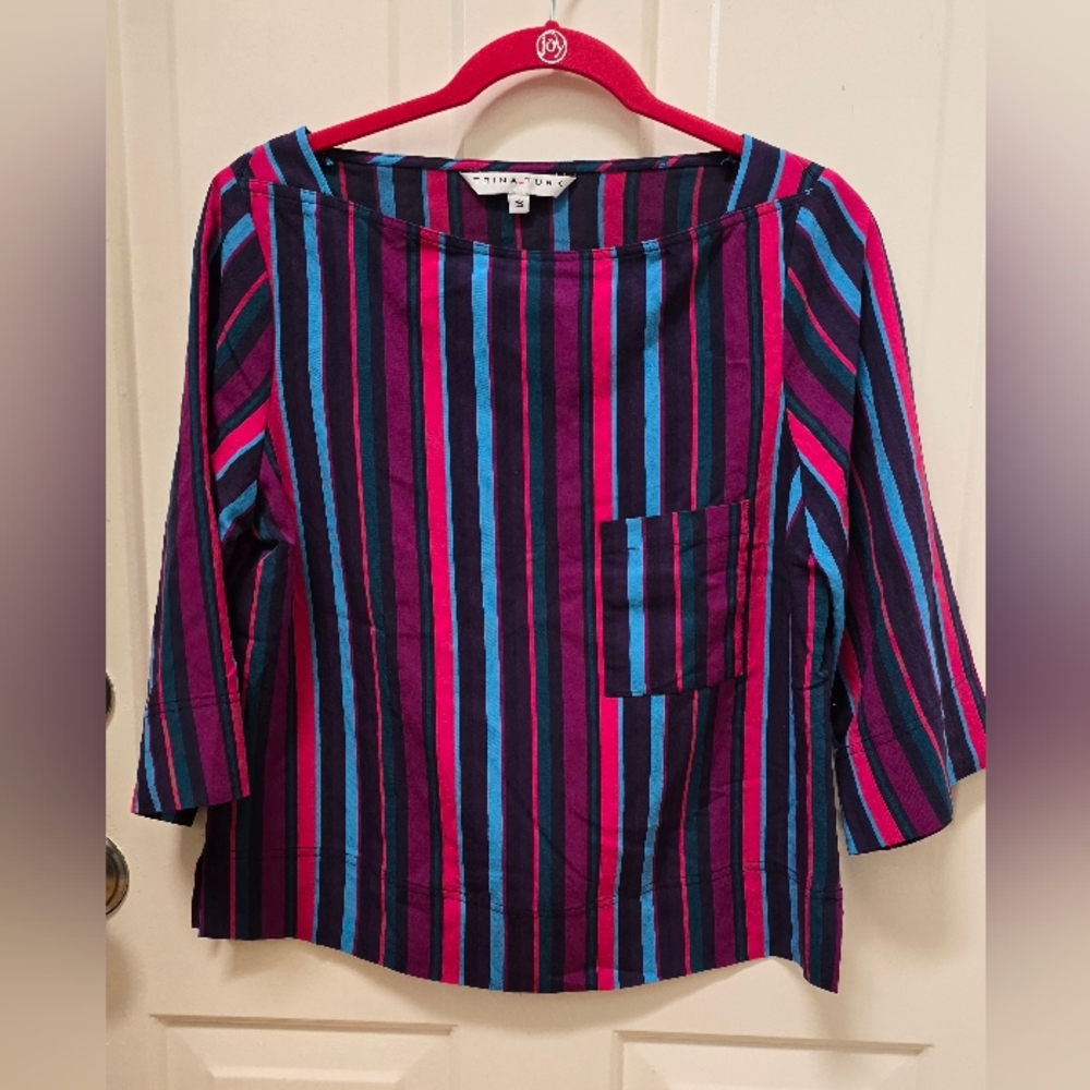 Trina Turk Striped Multicolor Top Size Small- NWOT